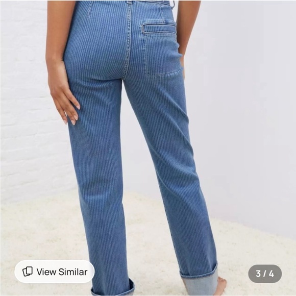 NWT Upwest All-Day Striped Straight-Leg Sailor Denim - LASER STRIPE UW 8 - Picture 3 of 4